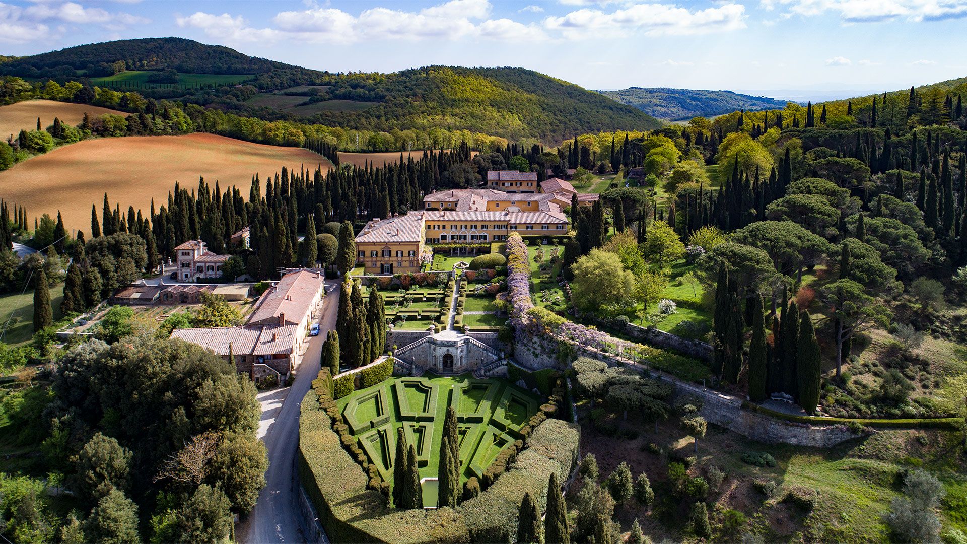 Villa La Foce, fotografia con drone